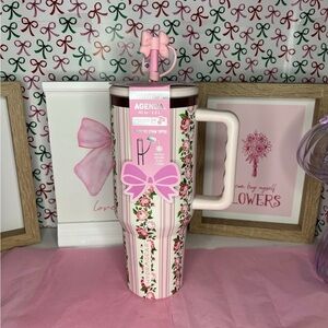 HYDRAGEAR pink Floral Coquette Stainless Steel Tumbler 40oz